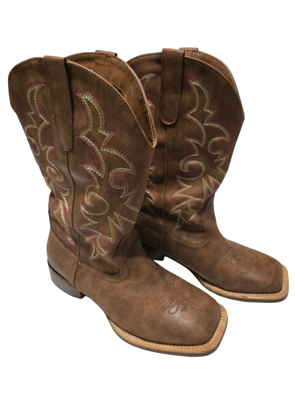 SheSole Brown Extra Wide Calf Cowboy Boots - Size 9 / EU 40